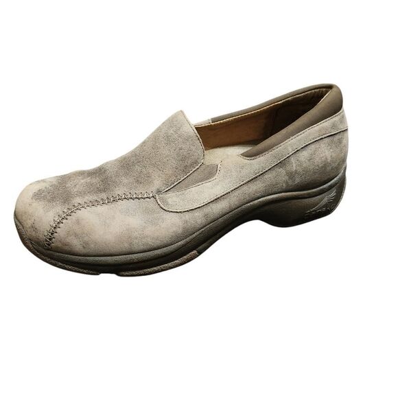 Dansko Kim Shoes Size 39 8.5 9 Brown Nubuck Slip On Distressed - Picture 1 of 10
